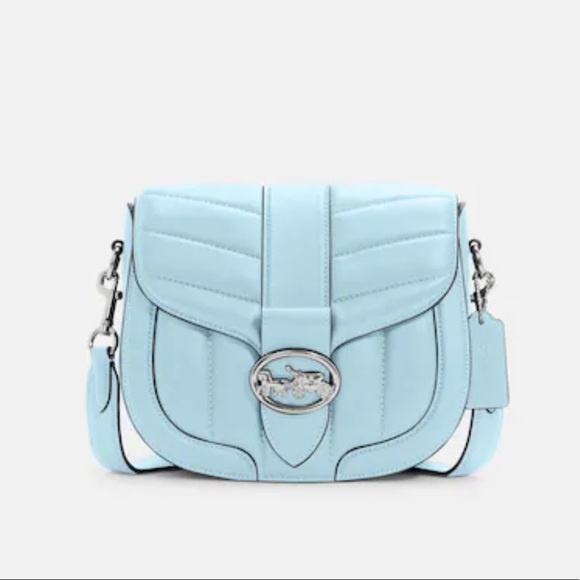 Coach Baby Blue Georgie Crossbody Bag With Puffy Quilting - Picture 1 of 4
